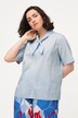 blouse, strik, V-hals, korte mouwen