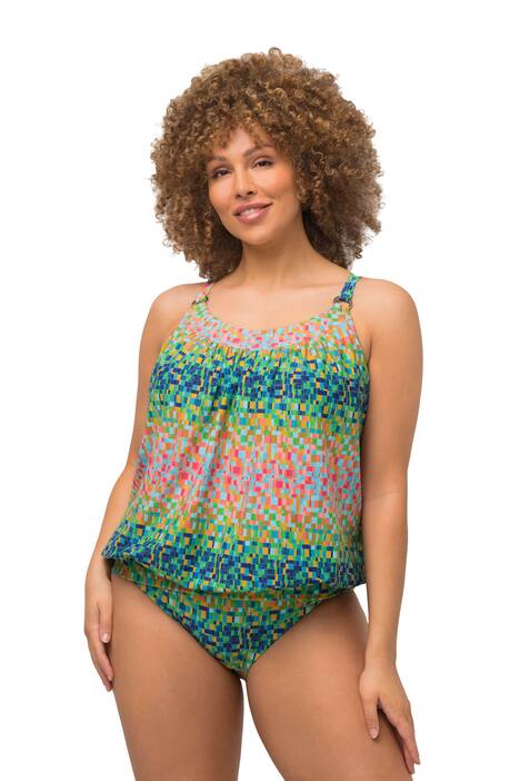 Tankiny, pixelovým vzor, měkké košíčky, nastavitelná ramínka