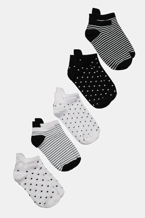 5er-Pack Sneakersocken, Streifen, Punkte | Strümpfe | Socken