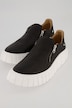 Scarpe in pelle slip-on con zip, soletta sostituibile e larghezza comfort
