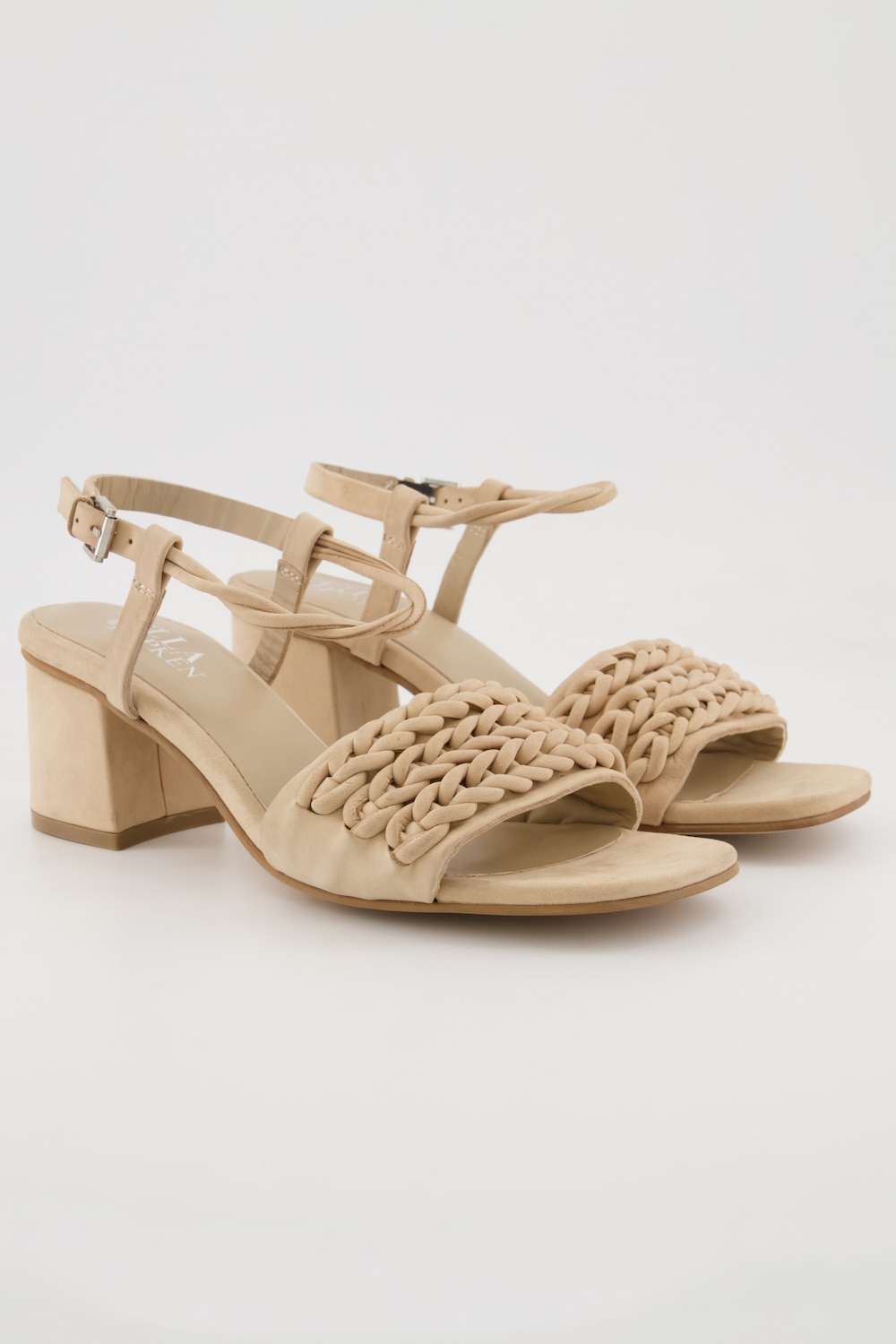 Grote Maten leren sandaaltjes, Dames, beige, Maat: 39, Leer, Ulla Popken