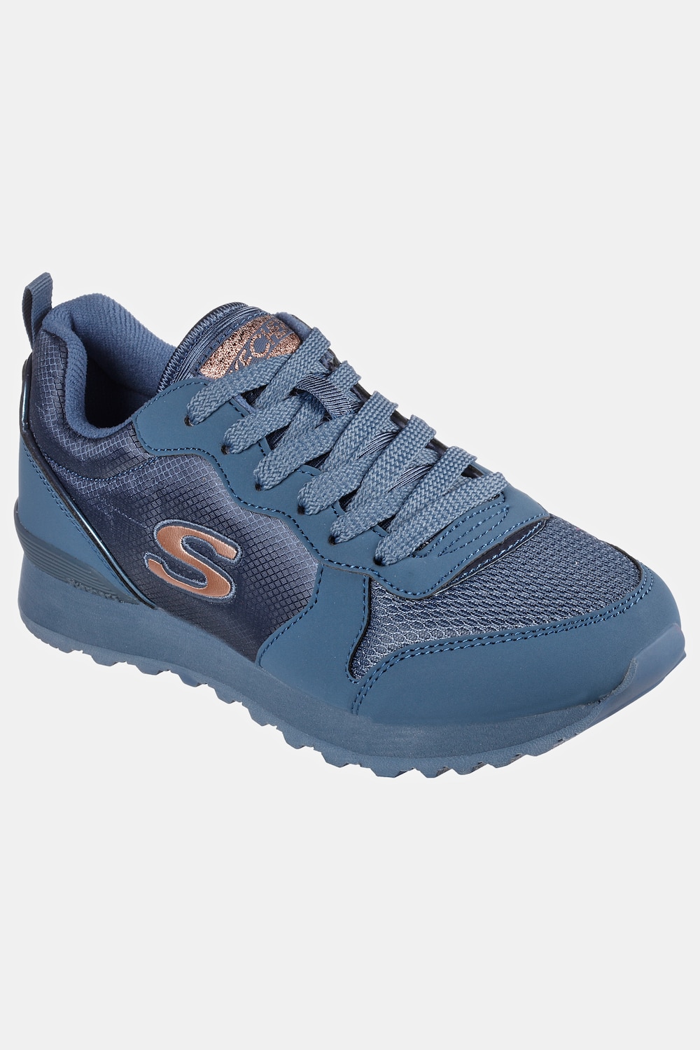 Grote Maten Skechers retro sneakers, Dames, blauw, Maat: 41, Polyester/Synthetische vezels, Ulla Popken