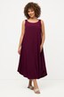 Sukienka midi, krój trapezowy, okrągły dekolt, bez rękawów