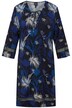 Žerzejové šaty, květy, šněrování, výstřih do V, 3/4 rukávy