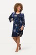 Robe en jersey. Imprimé à fleurs. Laçage, décolleté en V et manches 3/4.