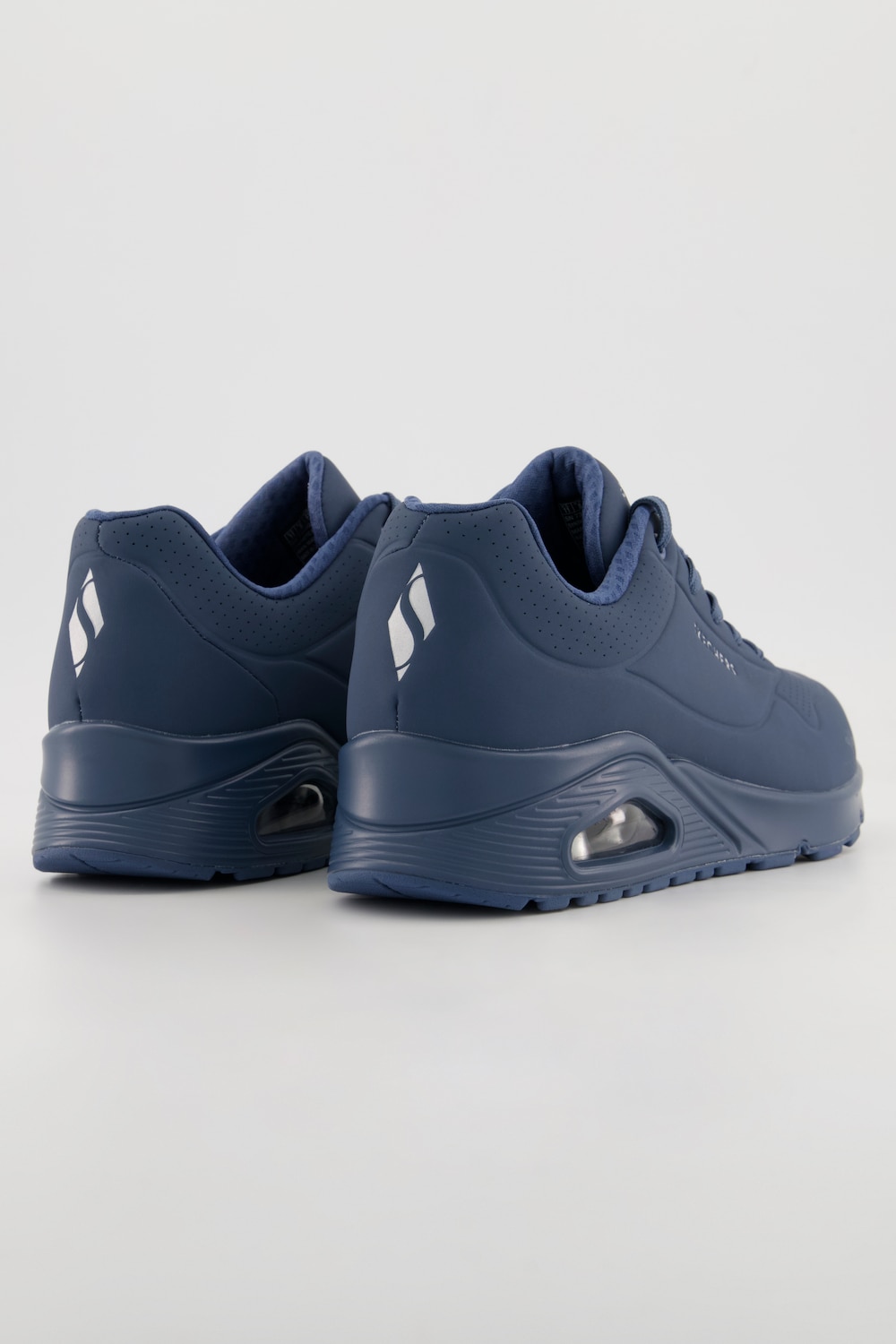 Stora storlekar Skechers sneakers i skinnimitation med sula i minnesskum, Dam, blå, storlek: 39, Polyester/Syntetfibrer, Ulla Popken