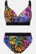 Bikini senza coppe con fantasia leopardata e spalline regolabili