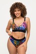 Bikini senza coppe con fantasia leopardata e spalline regolabili