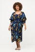 Leaves Print Open Form Sheer Caftan Jacket