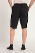 Bermuda, hørlook, casual pasform, elastisk linning