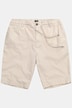 Bermuda, hørlook, casual pasform, elastisk linning