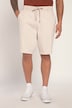 Bermuda, hørlook, casual pasform, elastisk linning