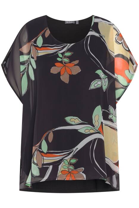 Halenka, dvouvstvá, oversize, kulatý výstřih, krátké rukávy