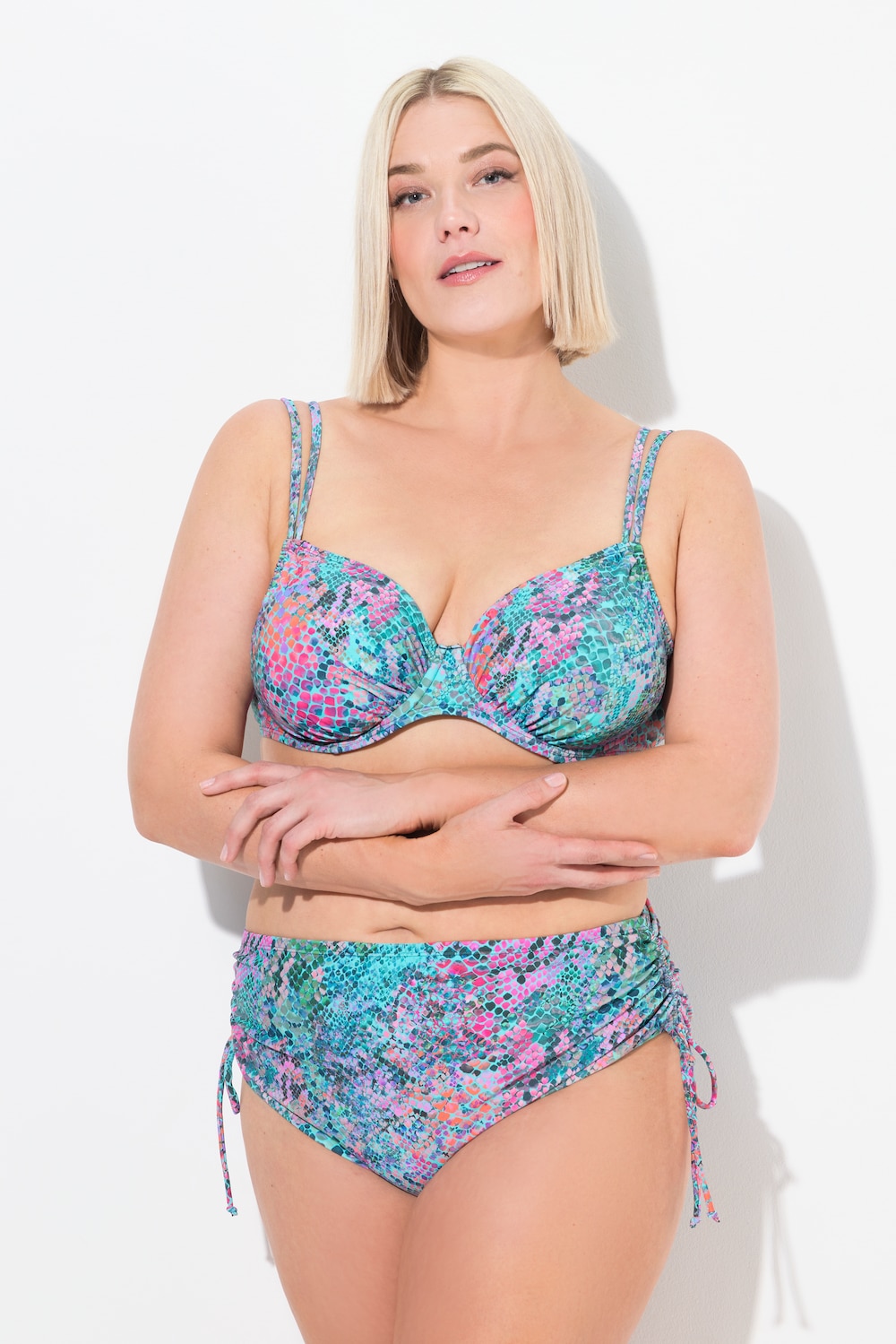 Große Größen Bikini, Damen, türkis, Größe: 56, Polyester/Synthetische Fasern/Elasthan, Ulla Popken