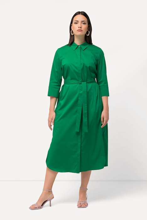 A-line Shirt Dress with Belt