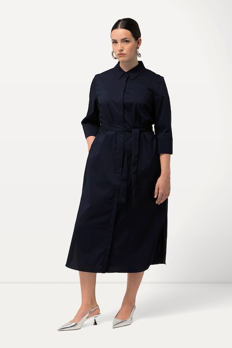 A-line Shirt Dress with Belt