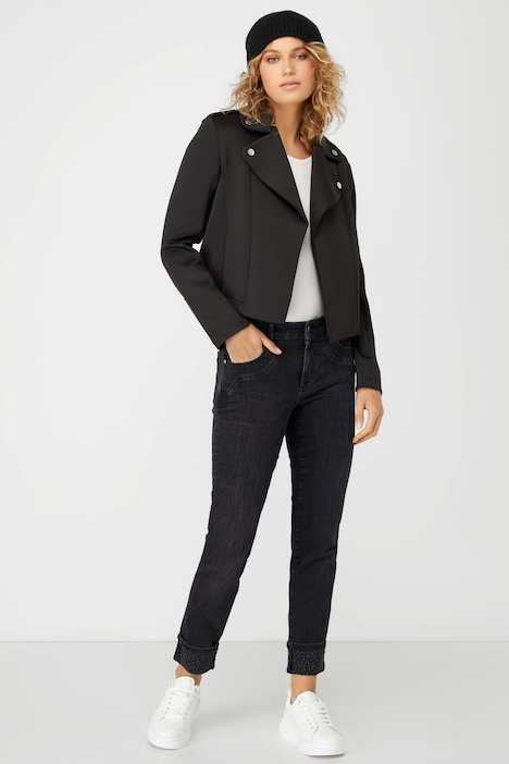 Jeans Julia, 5-Pocket-Form, Ziersteine, Saum-Umschlag