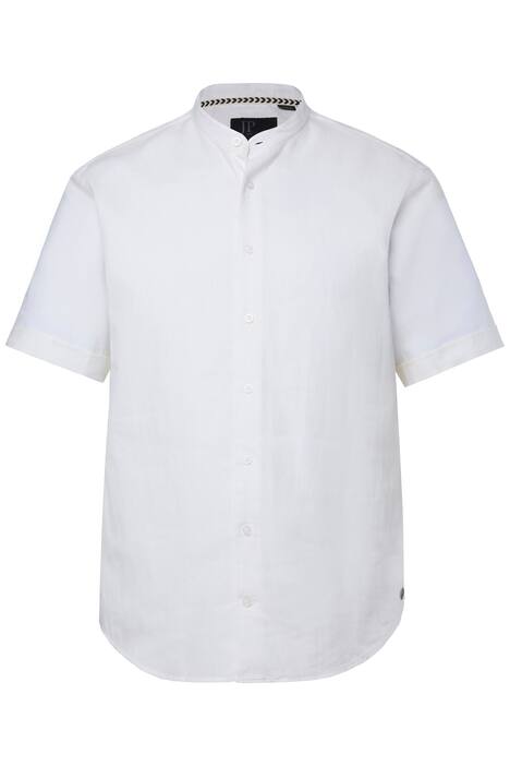 Košile, krátké rukávy, lněná směs, stojáček, Modern střih