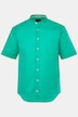Shirt, short-sleeved, linen blend, stand-up collar, modern fit