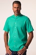 Shirt, short-sleeved, linen blend, stand-up collar, modern fit