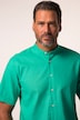 Shirt, short-sleeved, linen blend, stand-up collar, modern fit