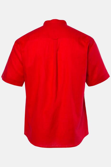 Hemd, Halbarm, Leinenmix, Stehkragen, Modern Fit