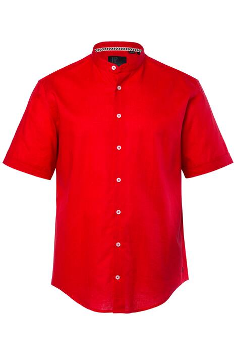 Košile, krátké rukávy, lněná směs, stojáček, Modern střih