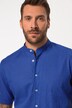 Chemise en lin mélangé, manches courtes et col officier, coupe Modern Fit