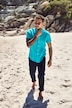 Chemise en lin mélangé, manches courtes et col officier, coupe Modern Fit