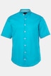Chemise en lin mélangé, manches courtes et col officier, coupe Modern Fit