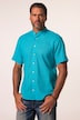 Chemise en lin mélangé, manches courtes et col officier, coupe Modern Fit