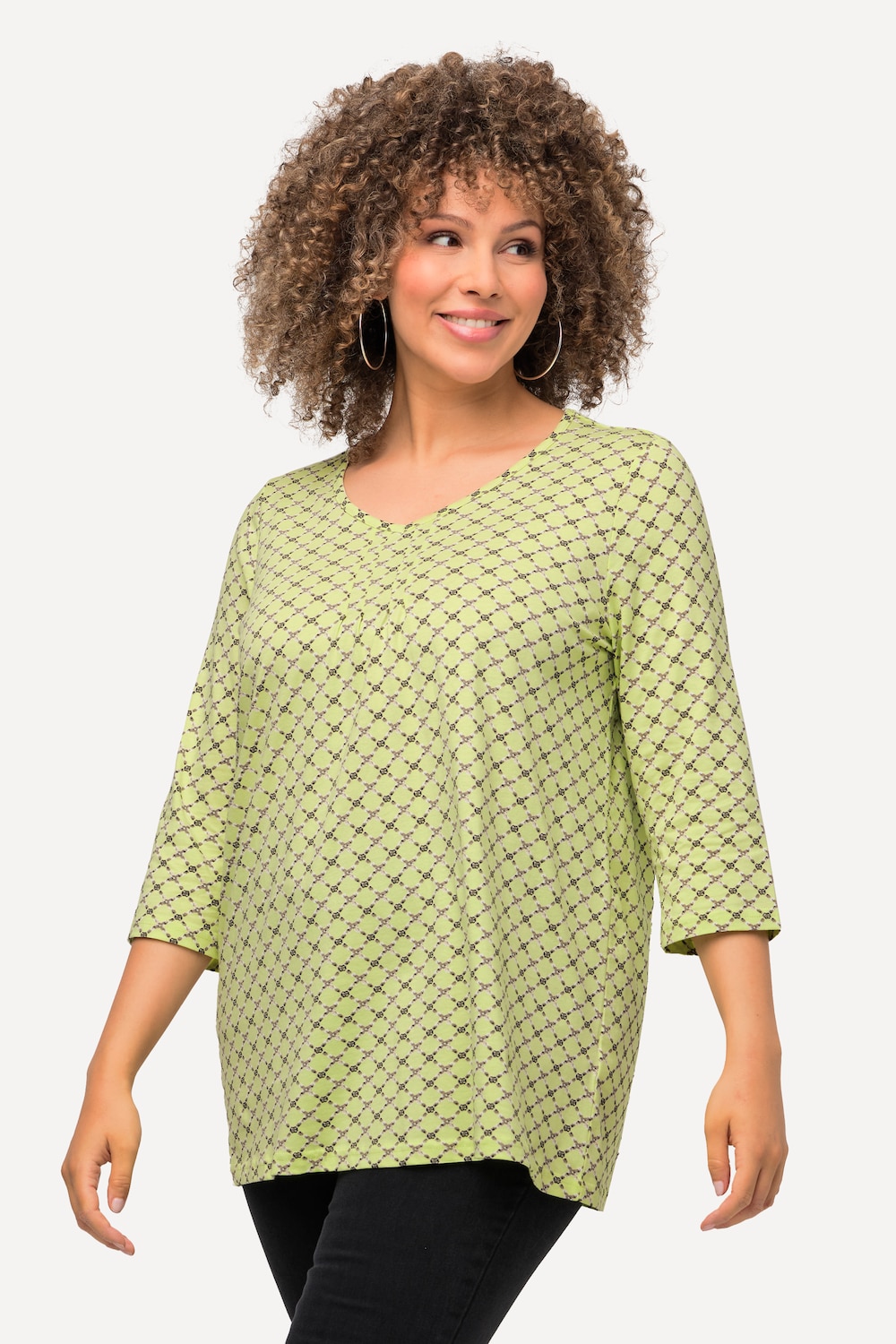 Grote Maten shirt, Dames, groen, Maat: 46/48, Katoen, Ulla Popken