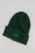 Beanie, Mütze, Rippstrick, Patch, Unisex