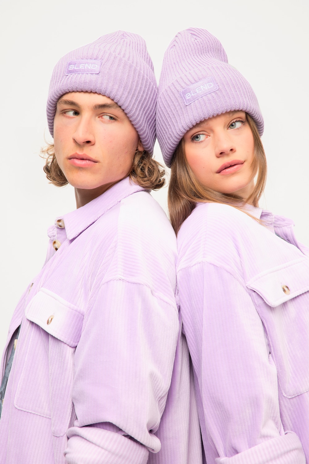 grandes tailles bonnet style beanie, femmes, violet, taille: one size, polyester/fibres synthétiques, studio untold