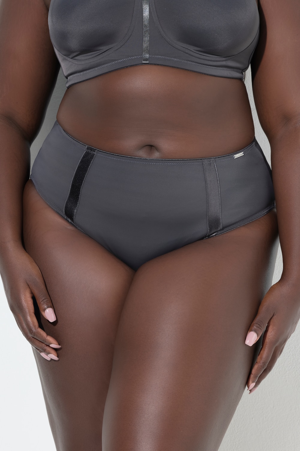 Große Größen Midislip, Damen, grau, Größe: 42/44, Baumwolle/Synthetische Fasern/Elasthan, Ulla Popken