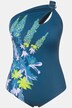 Maillot de bain One Shoulder. Imprimé lys. Jolie découpe.