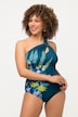 Maillot de bain One Shoulder. Imprimé lys. Jolie découpe.
