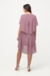 Abendkleid, Chiffon, V-Ausschnitt, Halbarm, Unterkleid