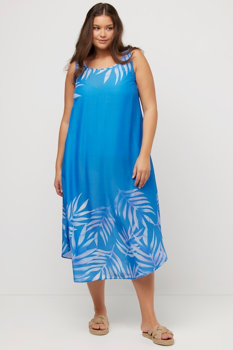 Sleeveless Palm Tree Midi Dress