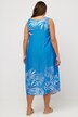 Sukienka midi, palmy, okragły dekolt, bez rękawów