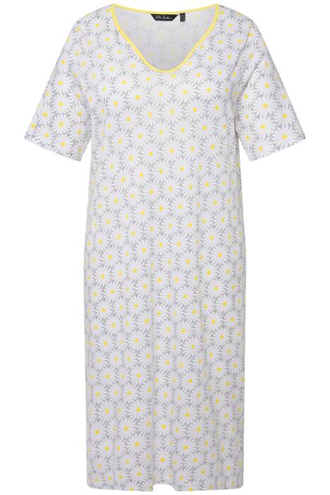 Noční košile, květy, tunikový výstřih, 3/4 rukávy