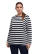 Tričko, proužky, žebrované, kulatý výstřih, dlouhé rukávy, biobavlna