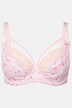Bygel-BH, blommor, spets, dekorband, kupa C-F