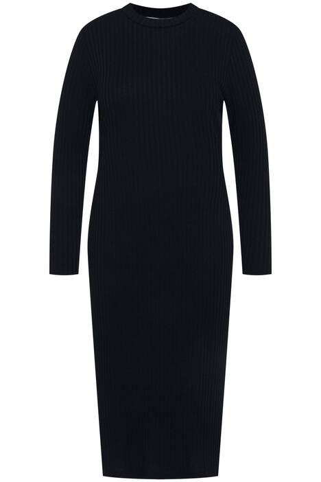 Žerzejové midi šaty, Slim střih, žebrovaný žerzej, dlouhé rukávy
