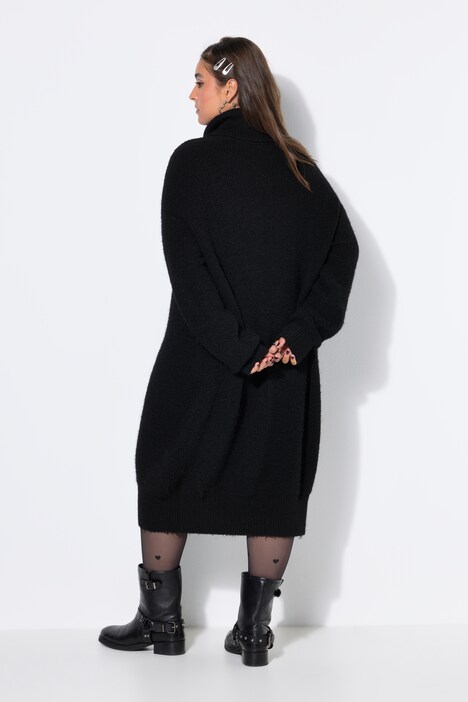 Strick-Minikleid, oversized, Rollkragen, Langarm