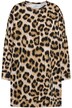 Teplákové mini šaty, oversize, leopardí potisk, kulatý výstřih, dlouhé rukávy
