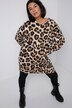 Sweatjurk, oversized, luipaardprint, ronde hals, lange mouwen