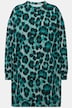 Sweatkleid, oversized, Leo Print, Rundhals, Langarm