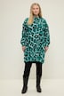 Sweatkleid, oversized, Leo Print, Rundhals, Langarm