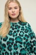 Sweatkleid, oversized, Leo Print, Rundhals, Langarm